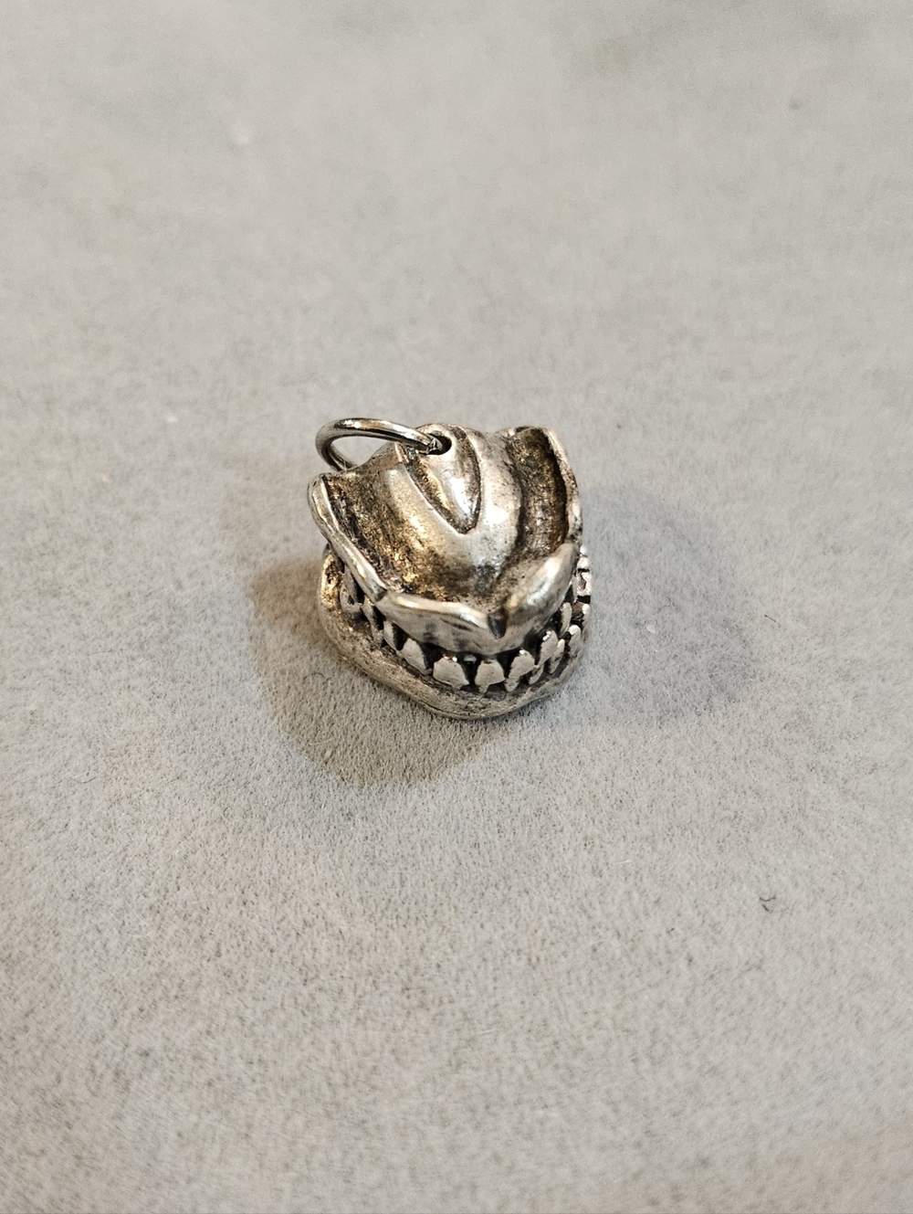 Silver Dentures /Teeth Charm Pendant